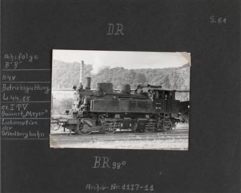 (LOCOMOTIVES) Pair of elaborated annotated companion albums compiled by a dedicated trainspotter, with